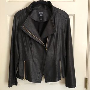 Black faux leather Moto jacket